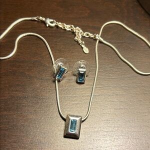 Elegant Silver and Blue Jewelry Set